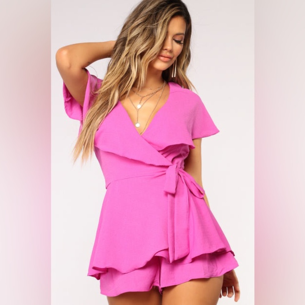 Zara Vibrant Pink Mini Dress short romper